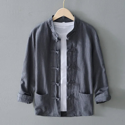 Osaka Linen Mandarin Shirt