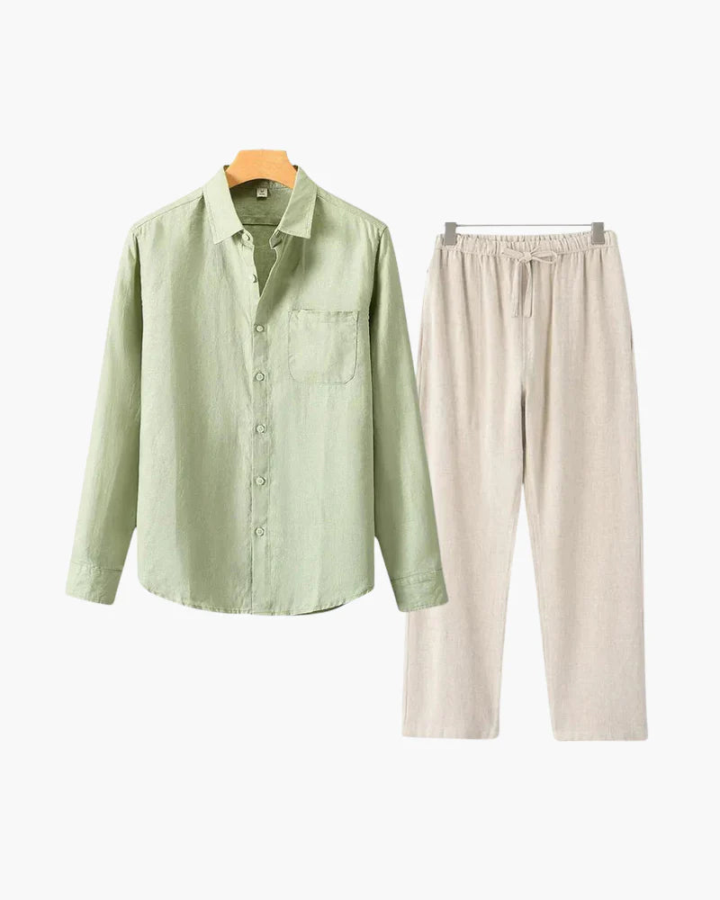 Valissen Lightweight Casual Pure Linen Set