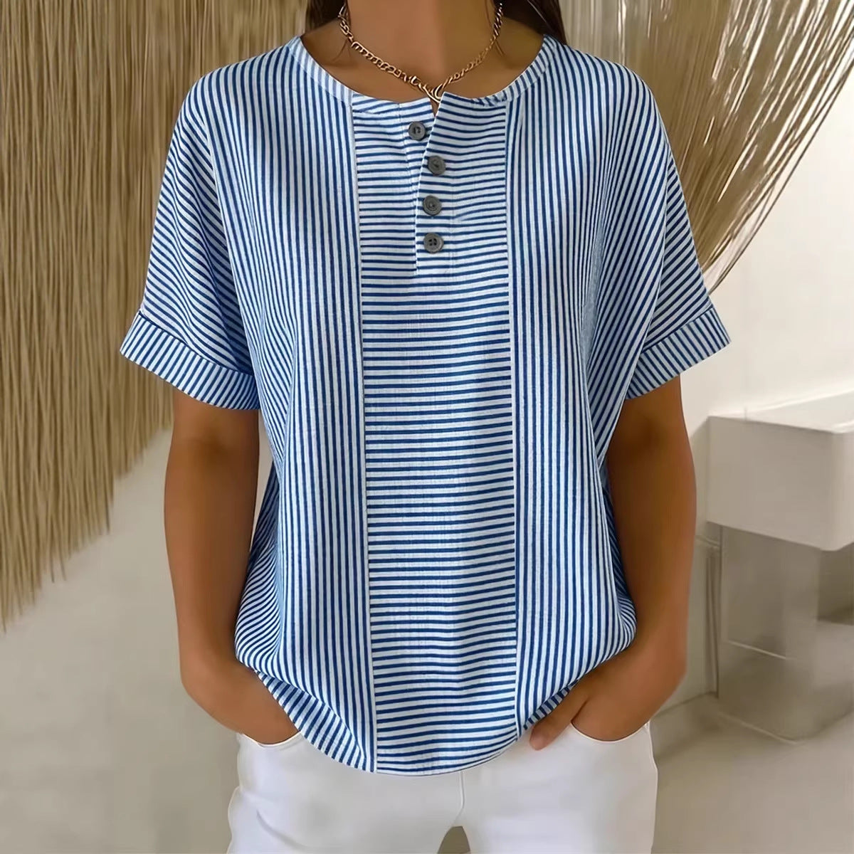 Striped short sleeved T-shirt