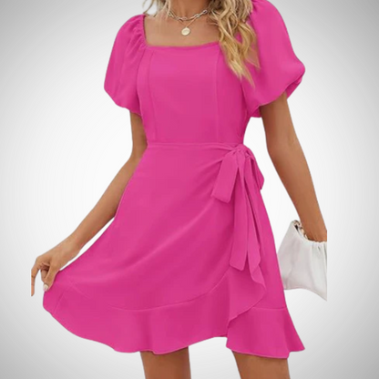 DAPHNE™ - Lightweight Flowy Tie Waist Mini Dress