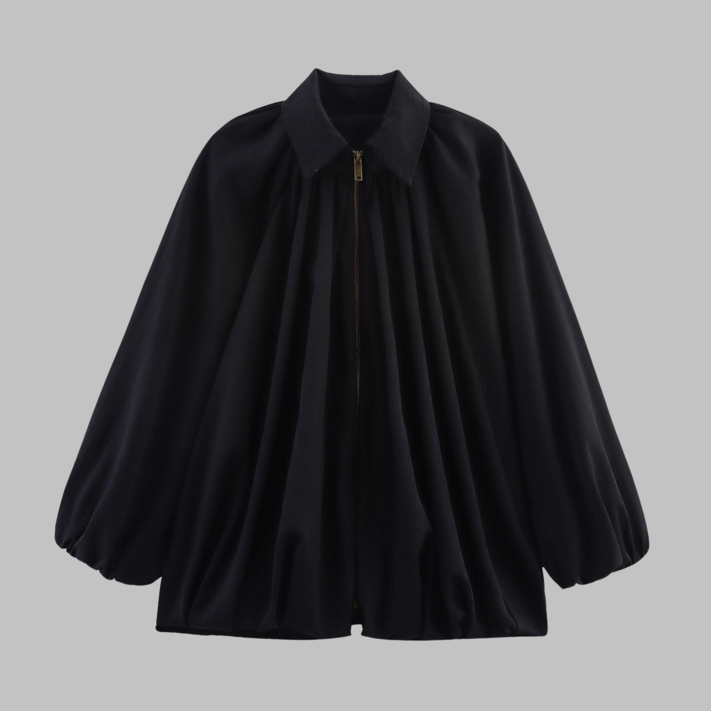 CHARLIZE™ - Vintage Oversized Puffed Batwing Sleeve Bomber Jacket