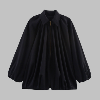 CHARLIZE™ - Vintage Oversized Puffed Batwing Sleeve Bomber Jacket