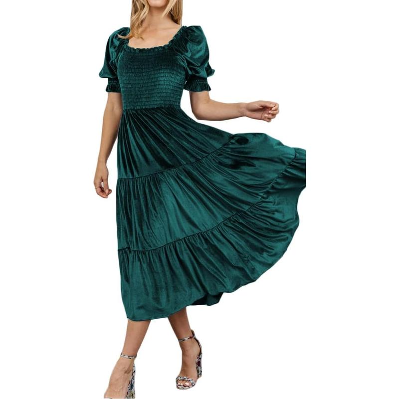 MELODY™ - Versatile Square Neck Puff Sleeve Dress for Any Event