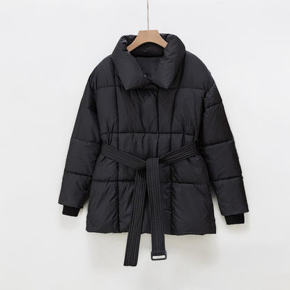 JASMINE™ - Cozy Thermal Stand Collar Waist Tie Zip-Up Coat for Winter