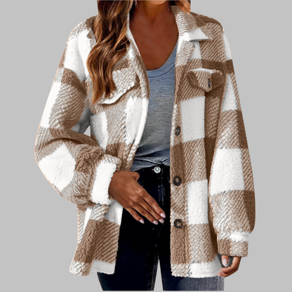 ERMI™ - Casual Plaid Button Down Long Sleeve Jacket