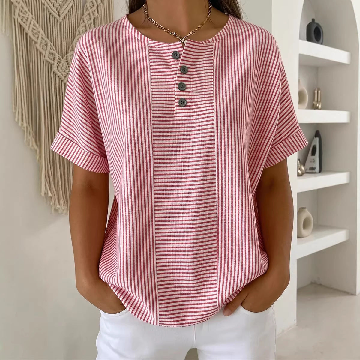 Striped short sleeved T-shirt