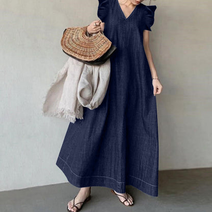 ALMA™ – Loose Fit Summer Sleeveless Ruffled Maxi Dress