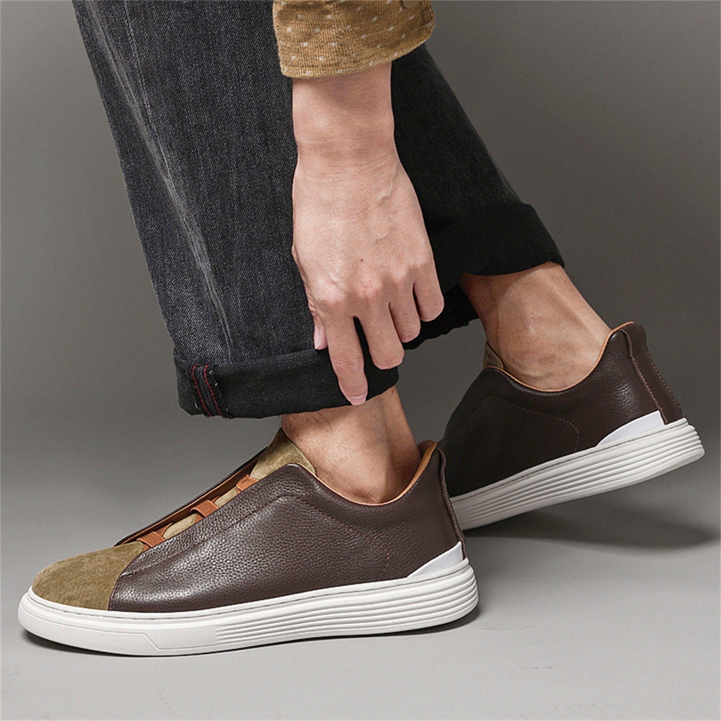 Adriano Leather Suede Sneakers