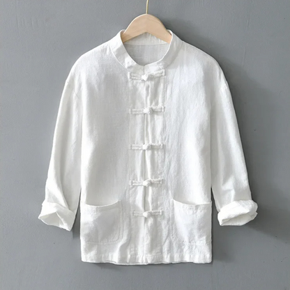 Osaka Linen Mandarin Shirt