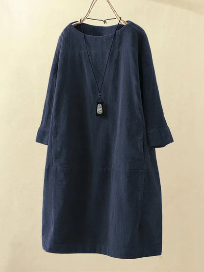 BRIDIE™ - Relaxed Fit Corduroy Midi