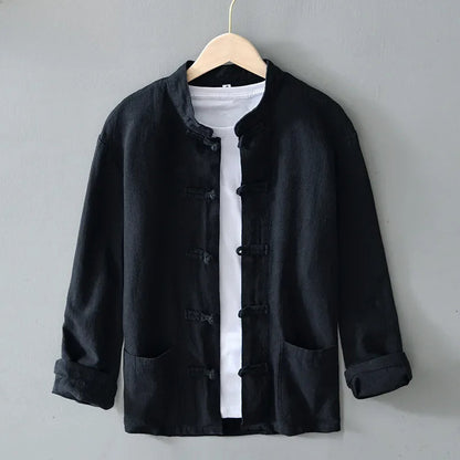 Osaka Linen Mandarin Shirt