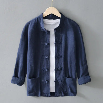 Osaka Linen Mandarin Shirt