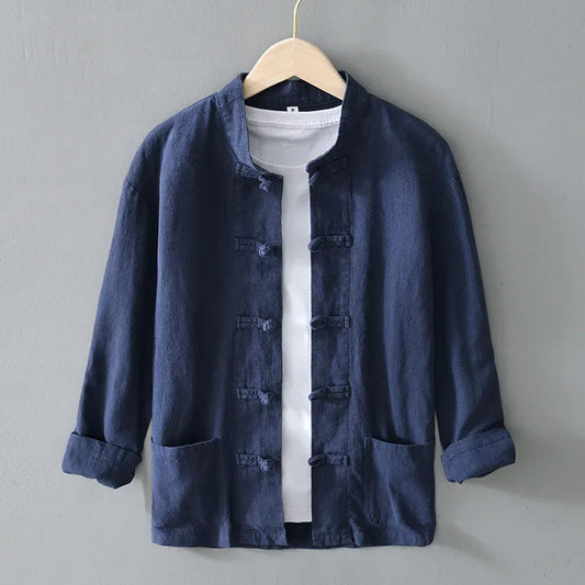 Osaka Linen Mandarin Shirt
