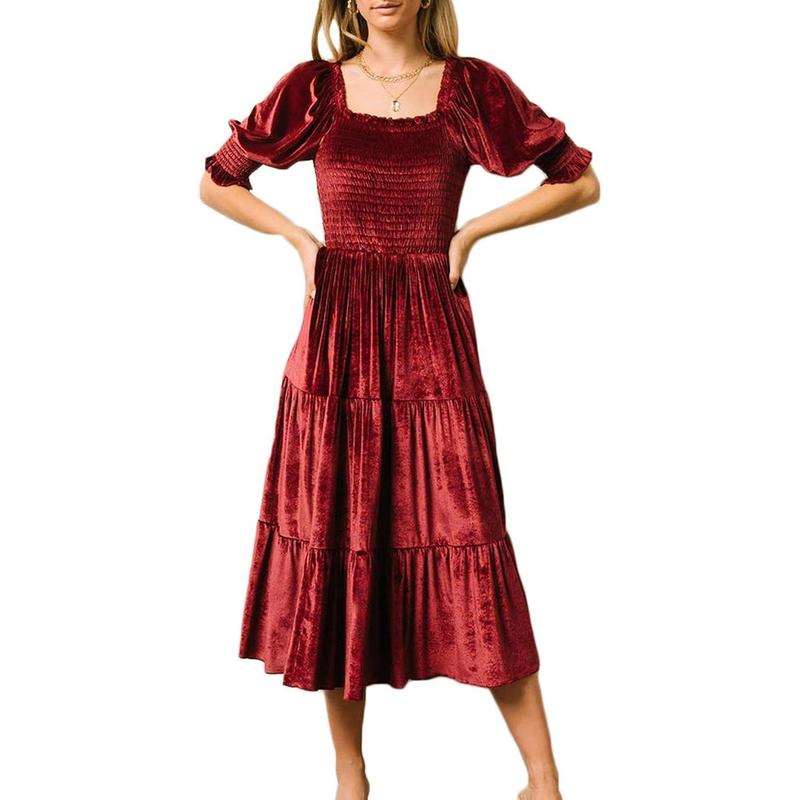 MELODY™ - Versatile Square Neck Puff Sleeve Dress for Any Event