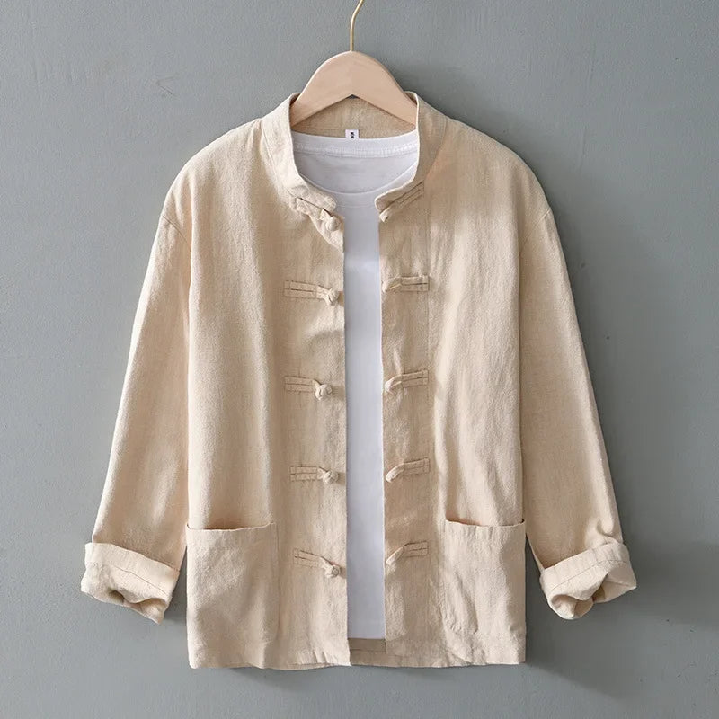 Osaka Linen Mandarin Shirt