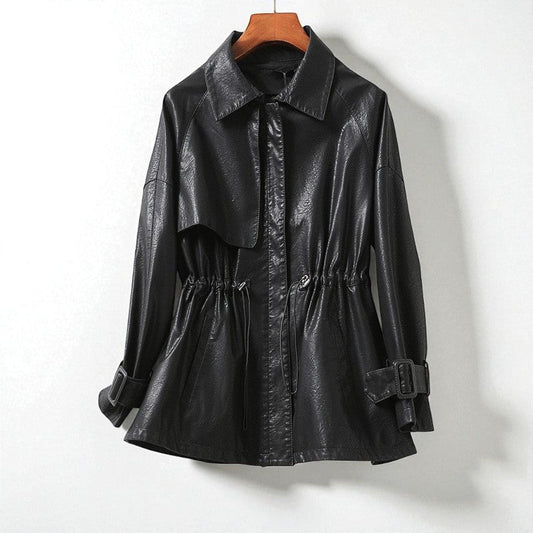 Geneva Cinched Leather Jacket